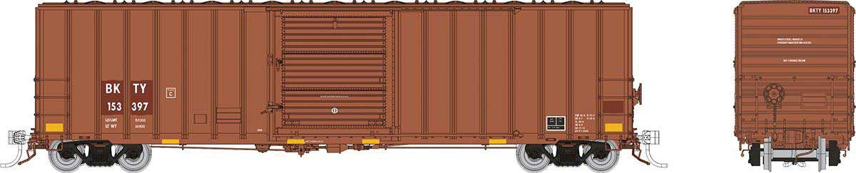 Rapido Trains 198008A HO Pacific Car & Foundry 5241 Cubic Foot 50' Boxcar - Ready to Run -- Union Pacific BKTY (Patched, Boxcar Red, white) (Random Road #)