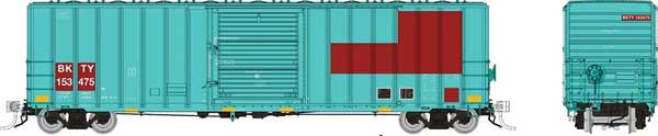 Rapido Trains HO Pacific Car & Foundry 5241 Cubic Foot 50' Boxcar 3-Pack - Ready to Run -- Union Pacific BKTY Set #2 (Patched, teal, Boxcar Red)