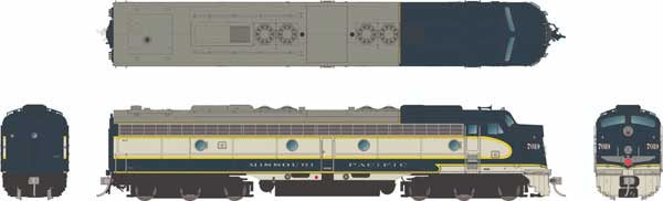 Rapido Trains HO EMD E8A - Sound and DCC -- Missouri Pacific #7019 (Eagle Scheme, blue, gray)