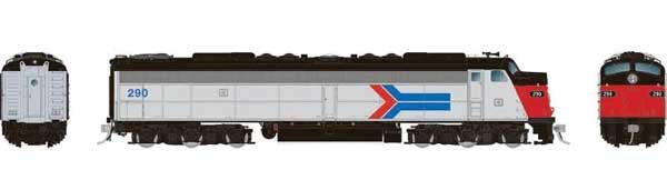 Rapido Trains HO Rebuilt EMD E8A with Head-End Power HEP - LokSound & DCC -- Amtrak #499 (Phase I; silver, red, blue, white, black; Large Arrow Logo)