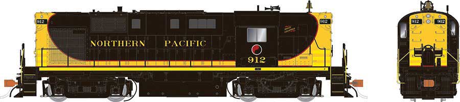 Rapido Trains HO Alco RS11 - Sound and DCC -- Northern Pacific 913 (As-Delivered, black, yellow)