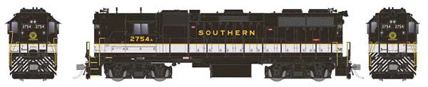 Rapido HO EMD GP38 High Nose - Sound and DCC -- Southern Railway #2754 (Tuxedo, black, white, gold)