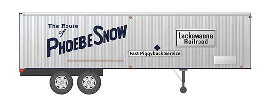 Rapido Trains HO 35' Fruehauf INT-Post V-Van Trailer, DL&W #3 - RPI403006