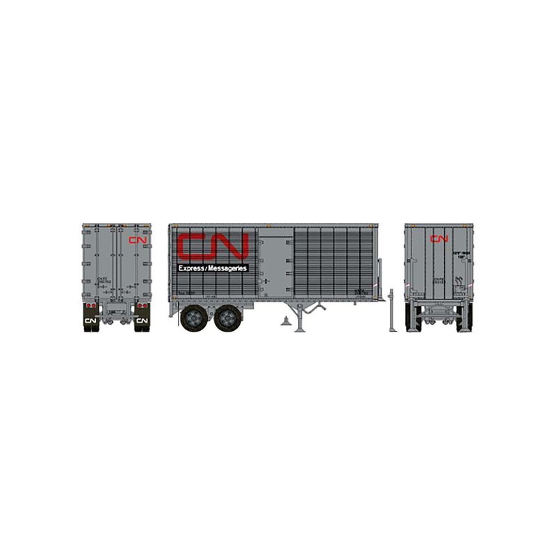 26' Can-Car Dry Van Trailer with Side Door - Assembled -- CN Express #206152 (silver, red, black, white, Noodle Logo)