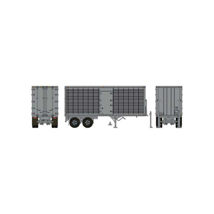 HO 26 Can-Car Trailer Side Door Silver UNDEC