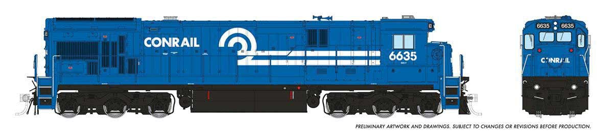 Rapido HO GE C36-7 - Sound and DCC -- Conrail #6628 (blue, white, black)