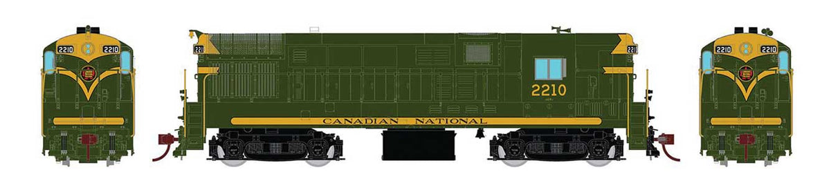 Rapido Trains HO FM H16-44 Phase III - Sound and DCC -- Canadian National 2210 (green, gold)