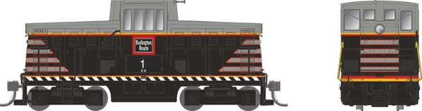 Rapido Trains HO GE 44-Tonner - Sound and DCC -- Burlington Northern #1 (Ex-CB&Q, black, gray, red, yellow)