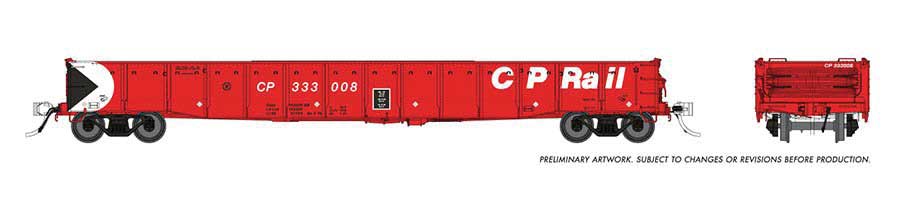 Rapido Trains 52' 6" Canadian Mill Gondola - Ready to Run -- Canadian Pacific (Action Red, white, black, Multimark Logo) - RPI50052A