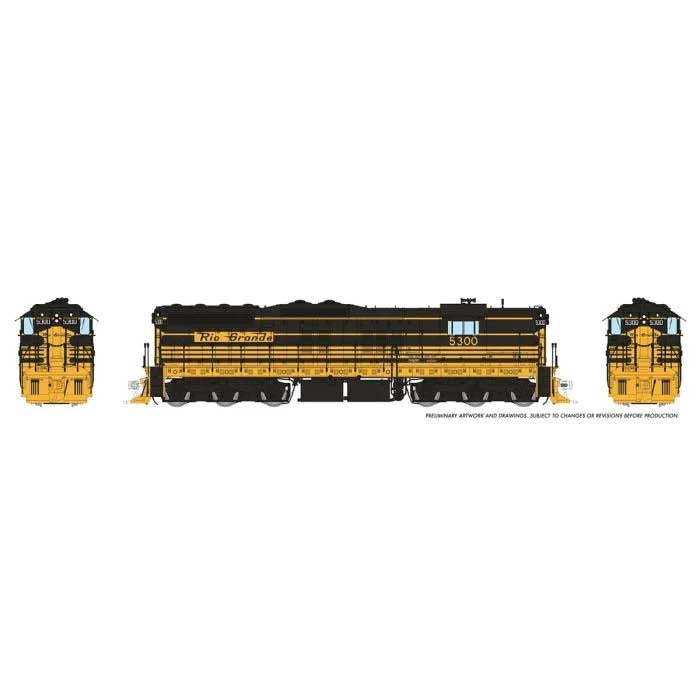 Rapido Trains HO EMD SD7 High Nose - ESU LokSound and DCC -- Denver & Rio Grande Western #5300 (Bumblebee, black, yellow)