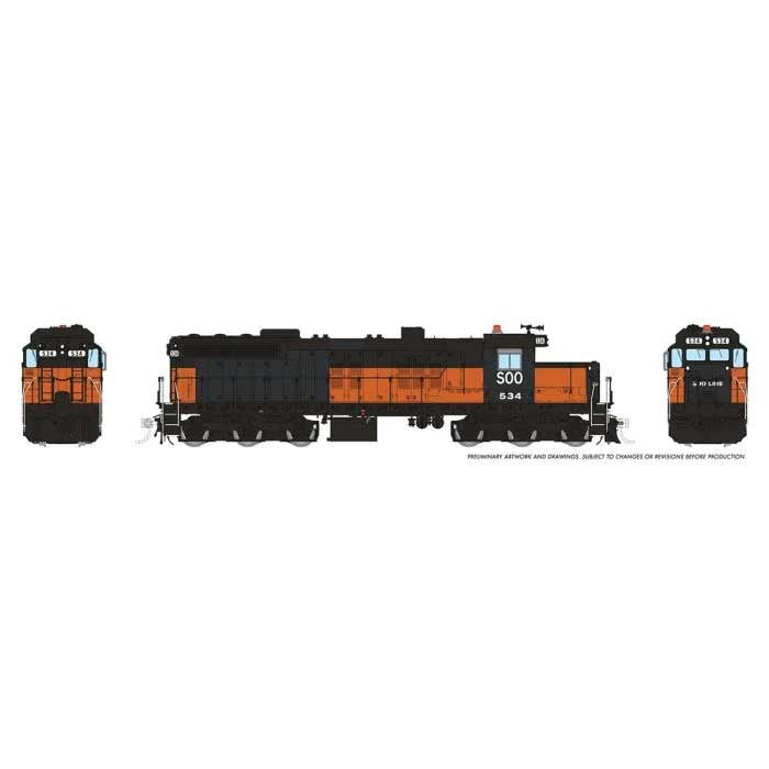 Rapido Trains HO EMD SD10 Low Nose - ESU LokSound and DCC -- Soo Line #534 (Patched Ex-MILW, orange, black)