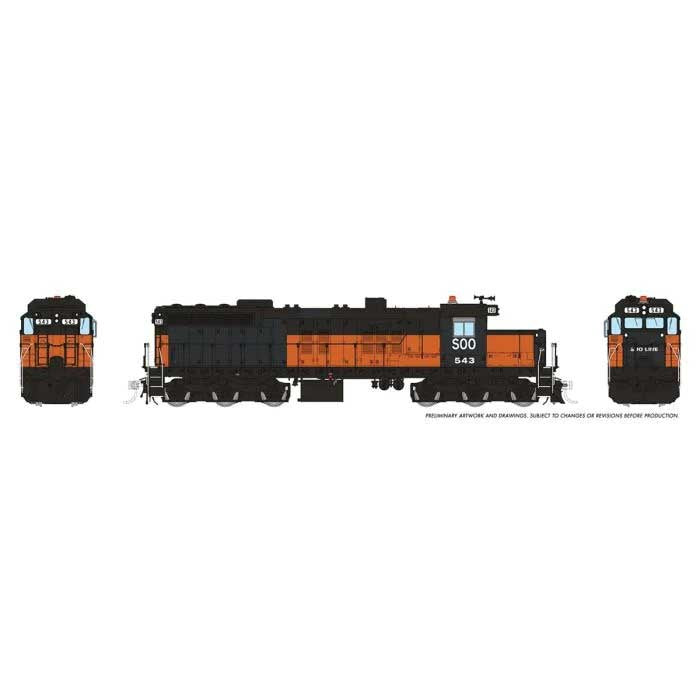 Rapido Trains HO EMD SD10 Low Nose - ESU LokSound and DCC -- Soo Line #543 (Patched Ex-MILW, orange, black)