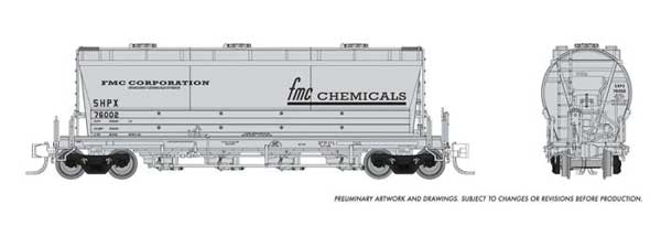 Rapido Trains N Flexi Flo Hopper Late FMC Chemicals SHPX - RPI533001A
