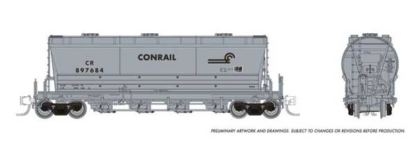 Rapido Trains N Flexi Flo Hopper Late CR Conrail Repaint - RPI533008A