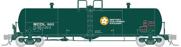 Rapido Trains N Scale Procor GP20 20,000-Gallon Tank Car - Ready to Run -- BC Rail #1969 (Company Service; green, Dogwood Logo) (Random Road #) - RPI535012A