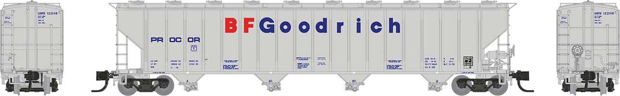 Rapido N Procor 5820 Covered Hopper BF Goodrich UNPX (gray, blue, red, Billboard Lettering) (Random Road #)