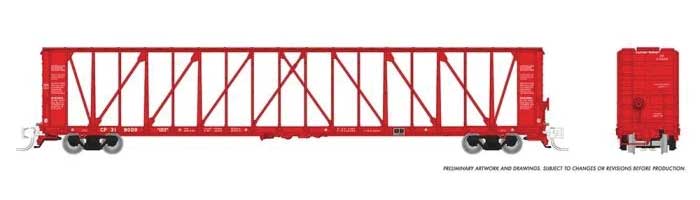 Rapido Trains N Scale NSC 73' Centerbeam Flatcar - Ready to Run -- Canadian Pacific (red)