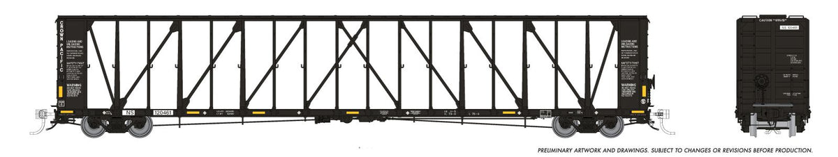 Rapido N NSC 73' Centerbeam Flatcar - Ready to Run -- Norfolk Southern (2015 Patch, black)