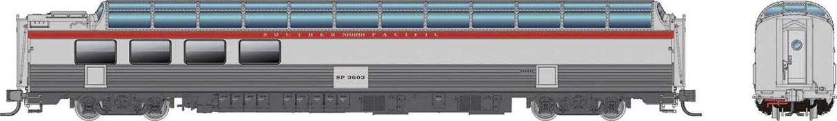 Rapido N SP 3/4 Dome Lounge Fluted Sides - Ready to Run -- Southern Pacific #3603 (silver, red)