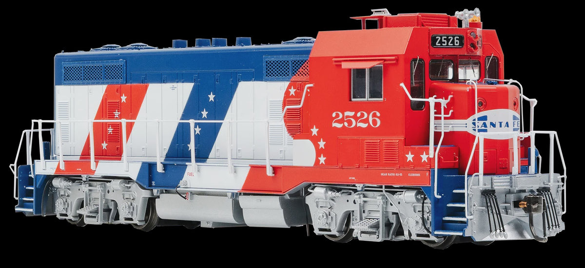 Rapido Trains HO Santa Fe CF7 w/Square Cab - Sound and DCC -- Santa Fe #2526 (Bicentennial Scheme, red, white, blue)