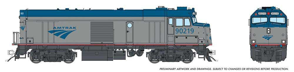 Rapido Trains HO Amtrak NPCU Cabbage Cab Car - Sound and DCC -- Amtrak #90219 (Phase V, silver, blue)