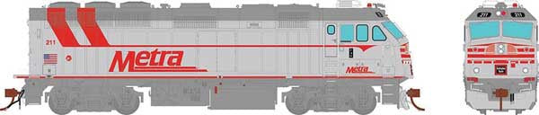 Rapido Trains EMD F40PHM-2 "Winnebago" - Sound and DCC -- Metra #211 (CB&Q Heritage, silver red)