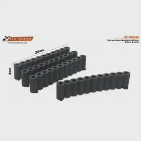 Scaleauto SC-10224A Tire barriers 4x20cm. Black. Bag of 4 units.