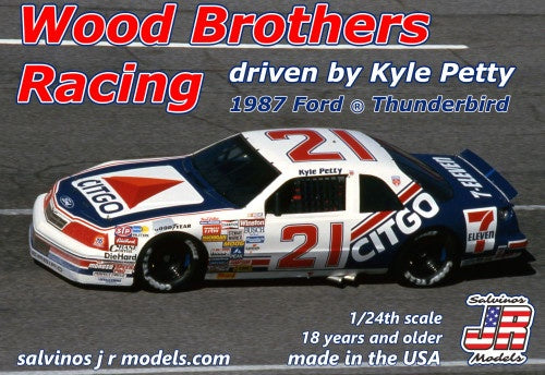 1/24 Wood Brothers Racing kyle Petty #21 1987 Ford Thunderbird Race Car