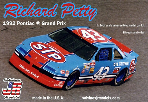 Salvinos Jr Models 1/24 Richard Petty #43 Pontiac Grand Prix 1992 Last Race Atlanta Race Car - SJM1992