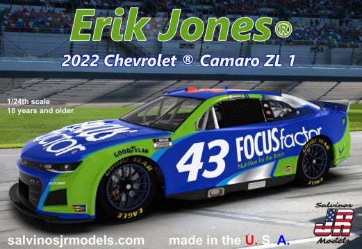 SALVINOS JR MODELS 1/24 ERIK JONES 2022 NASCAR CAMARO - SJM2022EJP
