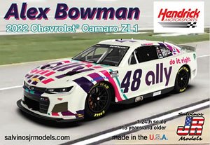SALVINOS JR MODELS 1/24 ALEX BOWMAN CAMARO ZL1 2022 - SJMHMC2022ABP