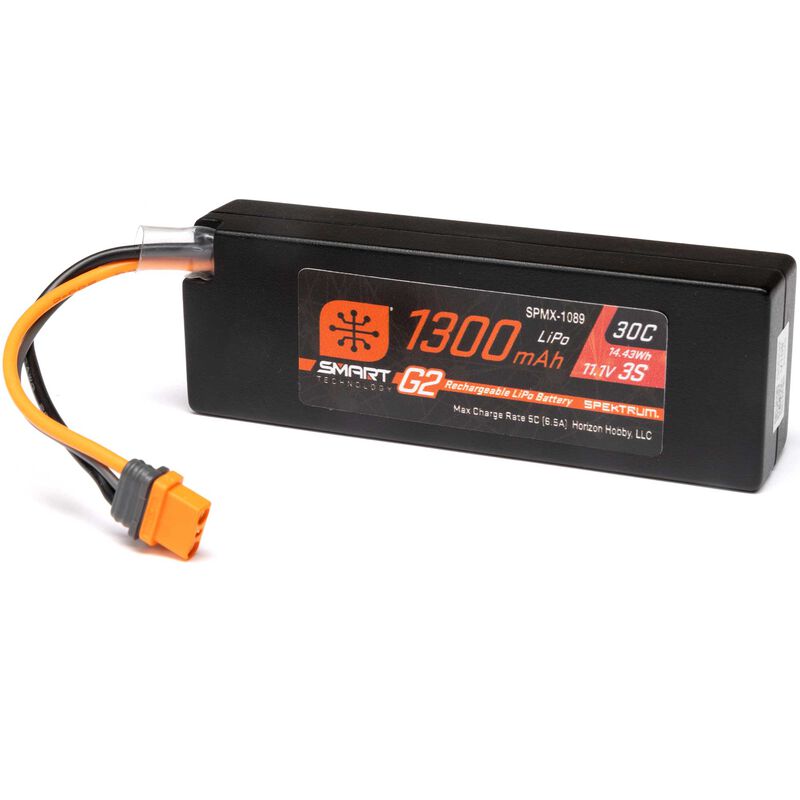 Spektrum 11.1V 1300mAh 3S 30C Smart G2 LiPo Battery: IC2 Connector