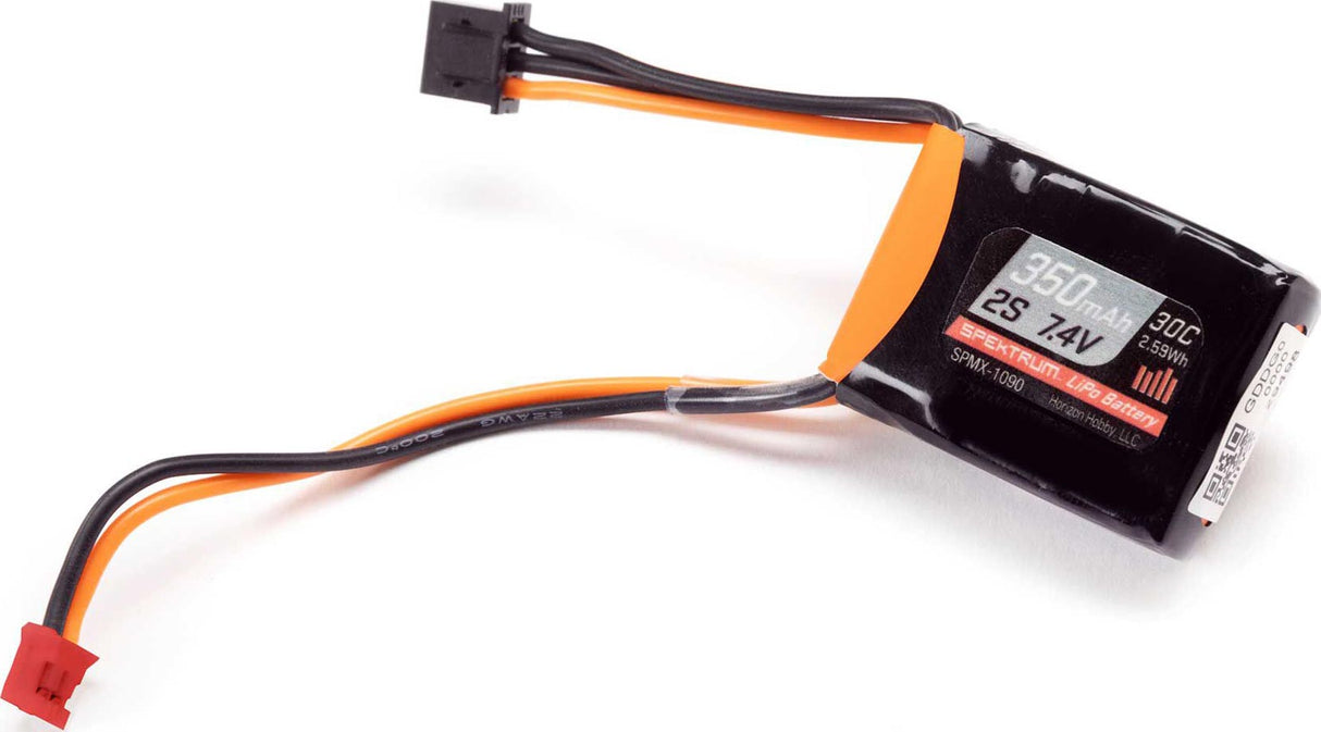 Spektrum 7.4V 350mAh 2S 30C LiPo Battery: PH2.0