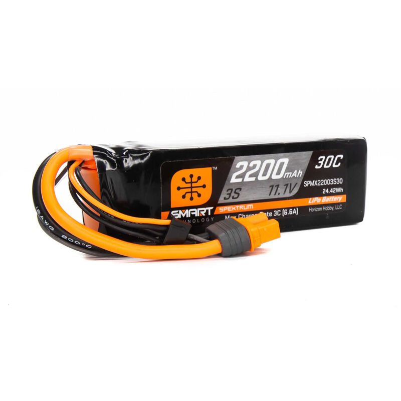 Spektrum 2200mAh 3S 11.1V Smart Li-Po 30C; IC3