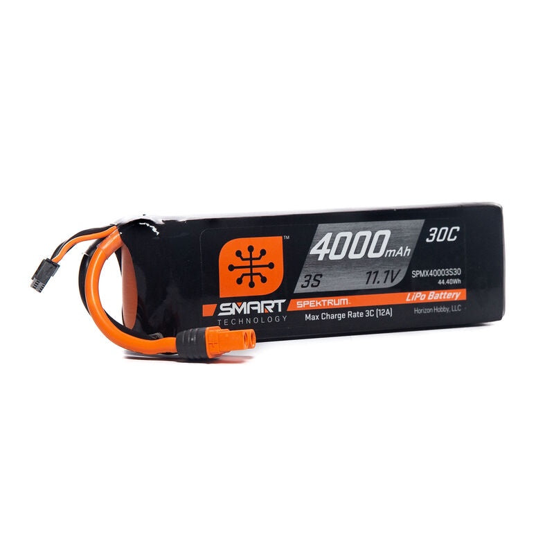 Spektrum 4000mAh 3S 11.1V Smart LiPo Battery 30C; IC3
