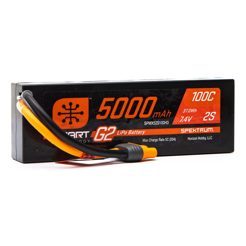 Spektrum 5000mAh 2S 7.4V Smart G2 LiPo 100C; IC3