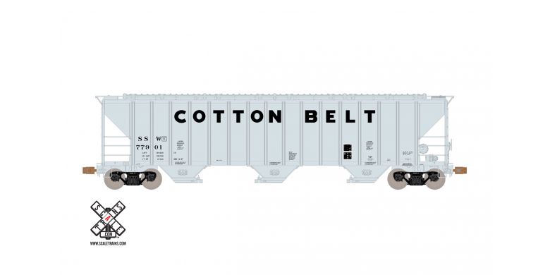 Scaletrains Operator HO Scale Pullman-Standard PS-2CD 4785cf Covered Hopper, Cotton Belt/SSW (R3) – 77976, 2 Years - SXT11096