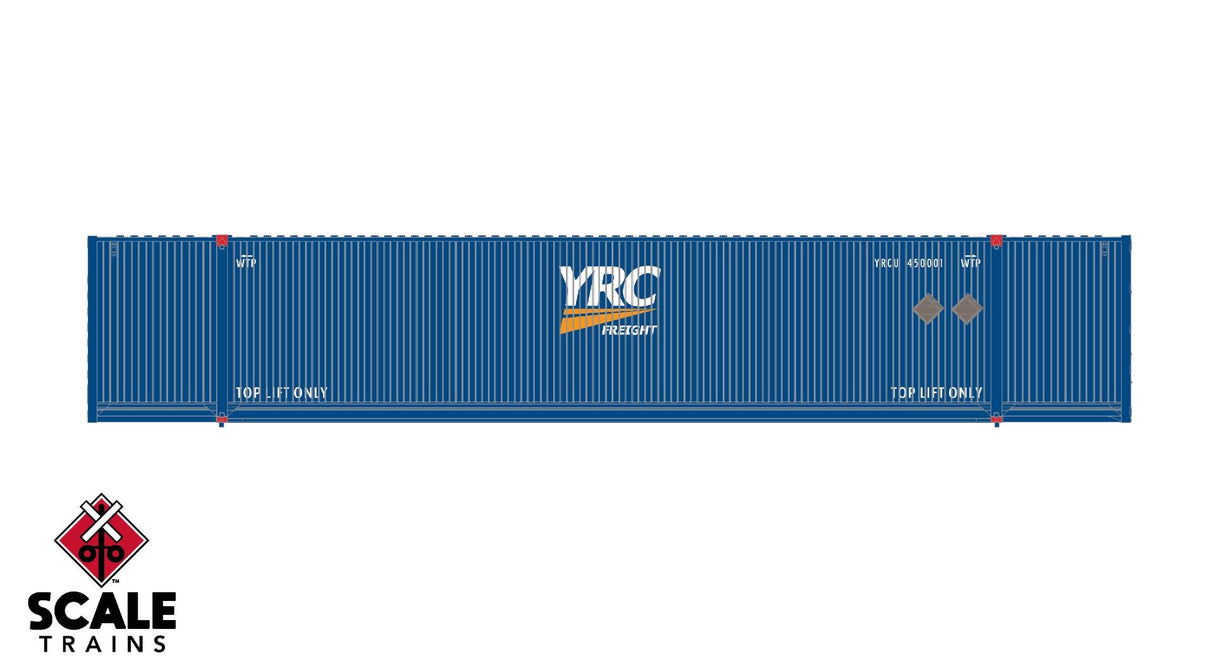 Operator HO Scale CIMC 53 Corrugated Dry Container, YRC Freight / 450119, 450132, 450133 /