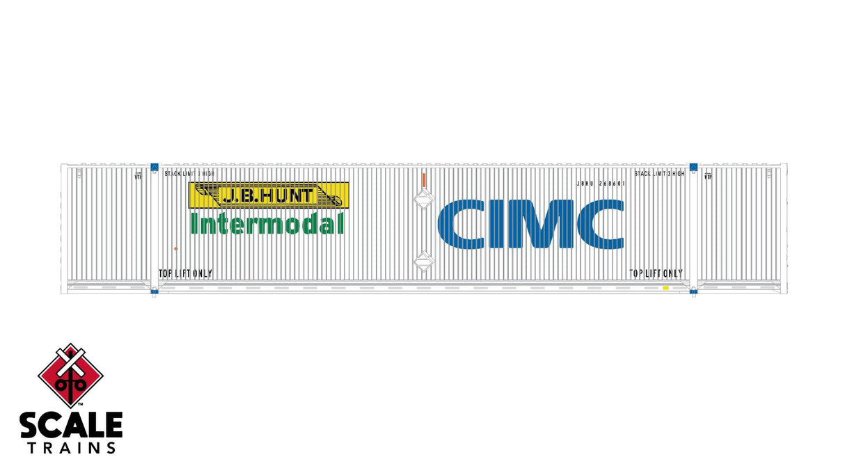 Operator N Scale CIMC 53 Corrugated Dry Container, JB Hunt/Large CIMC Logo / 268601 /