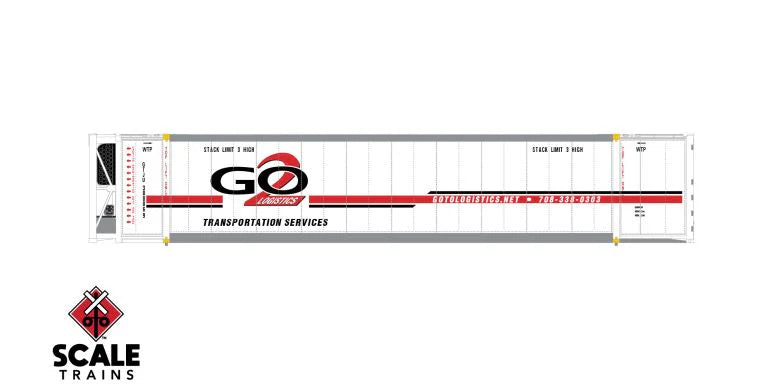 Operator HO Scale CIMC 53 Reefer Container, Go 2 Logistics/GTJU / 300045, 300090, 300463 /