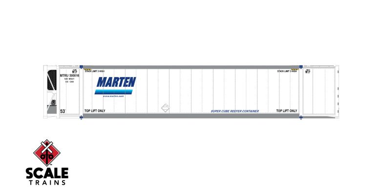 Operator HO Scale CIMC 53' Reefer Container, Marten/MTLU / 500002, 500297, 500356 /