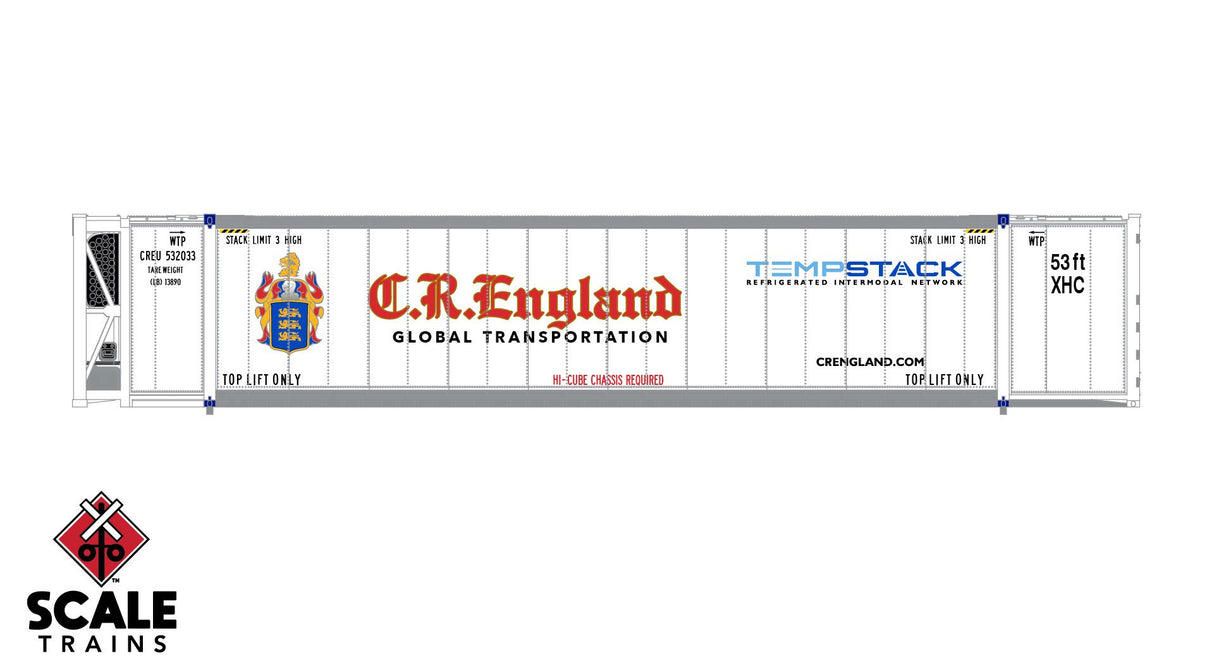 Operator N Scale CIMC 53' Reefer Container, CR England / 532028, 532082, 532213 /