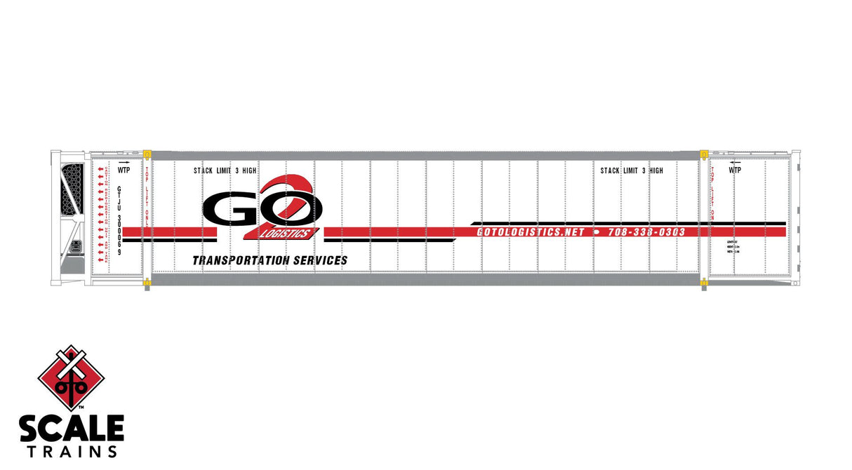Operator N Scale CIMC 53' Reefer Container, Go 2 Logistics/GTJU / 300045, 300090, 300463 /