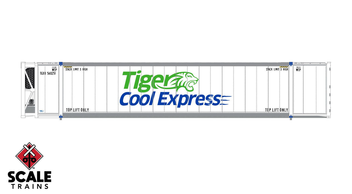 Operator N Scale CIMC 53' Reefer Container, Tiger Cool Express/TGXU / 560239, 560462, 560478 /