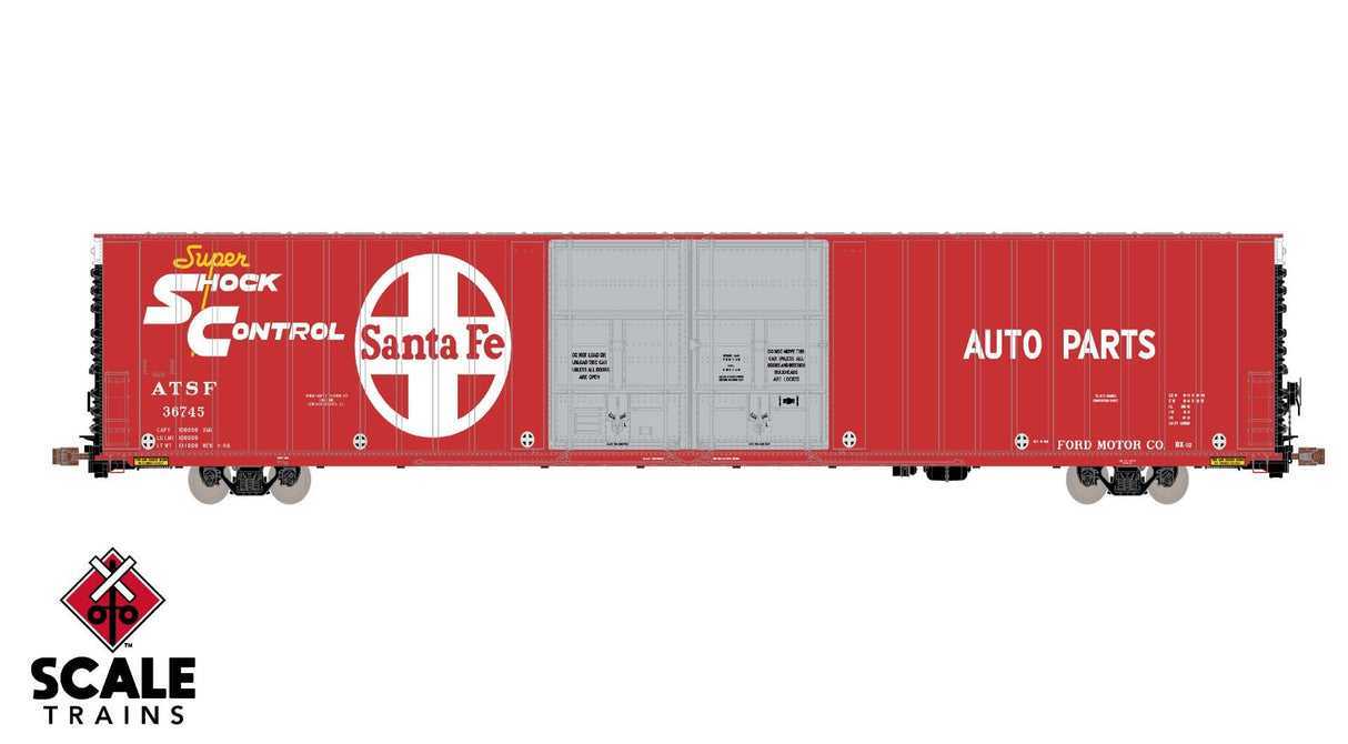 Operator HO Scale Thrall 86' High-Cube Double-Plug-Door Boxcar, Santa Fe/ATSF / 36755 /