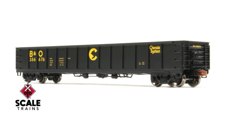 Scaletrains Kit Classics HO Scale CB&Q Havelock Shops 52' 6" Gondola, Chessie System/B&O #356676 - SXT1179