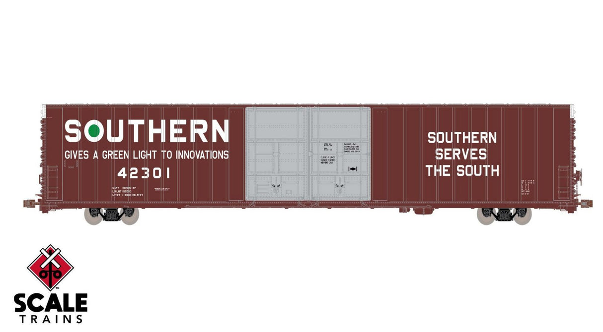 Operator HO Scale Thrall 86' High-Cube Double-Plug-Door Boxcar, Southern/SOU / 42324 /