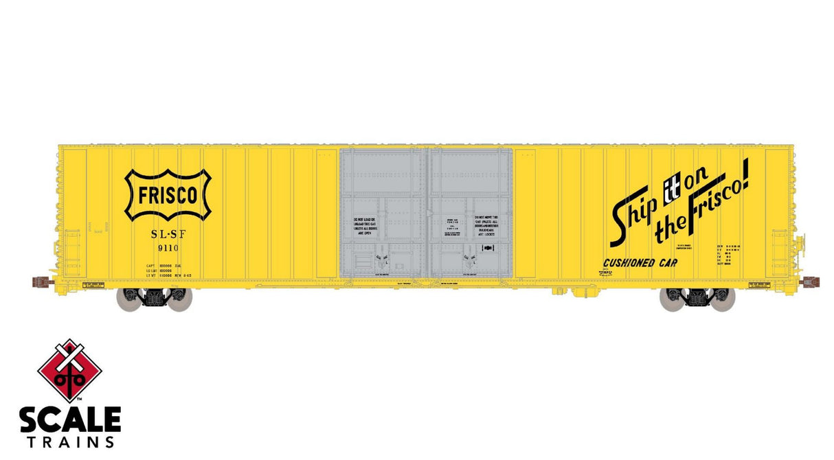 Operator HO Scale Thrall 86' High-Cube Double-Plug-Door Boxcar, Frisco/SLSF / 9119 /