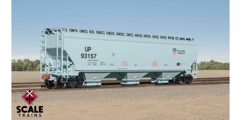 Operator HO Scale Gunderson 5188 Covered Hopper, Union Pacific/Gray #93334
