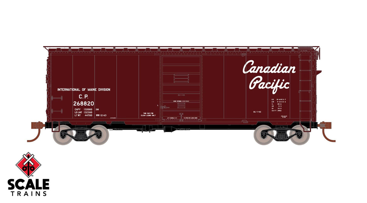 Scaletrains Kit Classics HO Scale 40' Pullman-Standard Boxcar, Canadian Pacific / 268957 /
